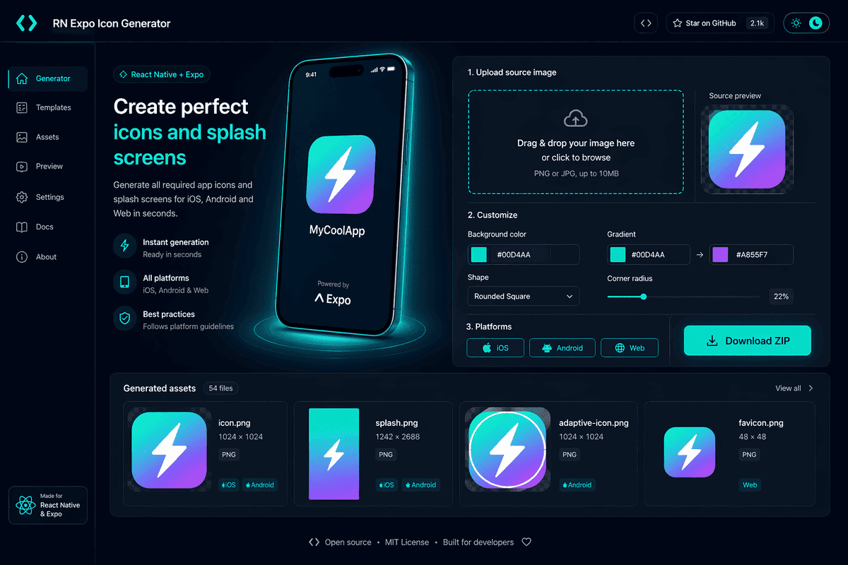 Expo App Icon Generator – Free Tool to Create All React Native App ...