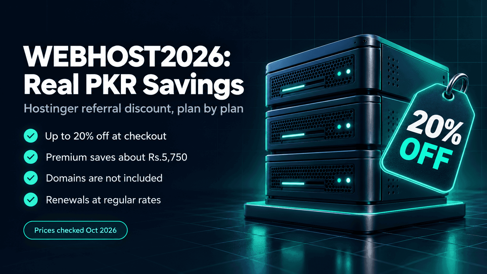 Hostinger Referral Code WEBHOST2026: Real PKR Savings 2026